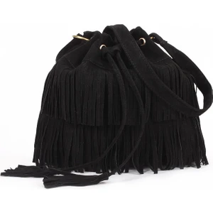 Suni Süet Püsküllü Kadın Omuz Çantası (Yurt Dışından)