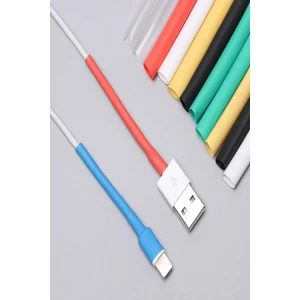 İPHONE Uyumlu Şarj Kablosu Koruyucu Makaron 12 Adet 6 cm 6 Farklı Renk (6,4MM ÇAP)