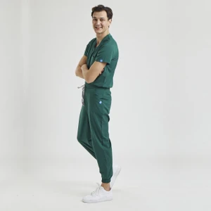 Wio Uniform Likralı Dinamik Jogger Doktor, Hemşire Forma Takım - Erkek, Yeşil