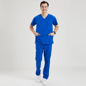 Wio Uniform Likralı Dinamik Basic Doktor, Hemşire Forması – Erkek, Royal Mavi