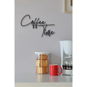 Nt Handmade Siyah Ahşap Coffee Time Kahve Zamanı Duvar Süsü Yazısı - Mutfak Cafe Için Duvar Dekoru 45X30 cm Tablo