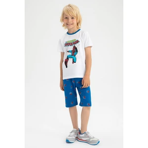 Erkek Çocuk Spiderman Pamuklu Kısa Kollu Şort Pijama Takım X5083A622SM