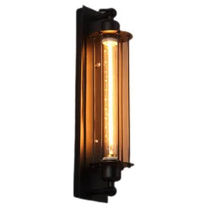 Sld Amerikan Retro Led E27 Endüstriyel Stil Dekorasyon Duvar Lambası Başucu Fuaye Çalışma Balkon Koridor Kahve Dükkanı Restoran Duvar Lambası (Ampul Olmadan) (Siyah) (Yurt Dışından)