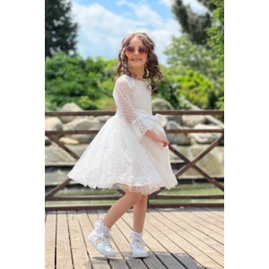 Abiye Kids Beyaz Prenses Model Çocuk Abiye