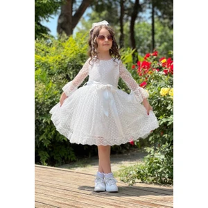 Abiye Kids Beyaz Prenses Model Çocuk Abiye