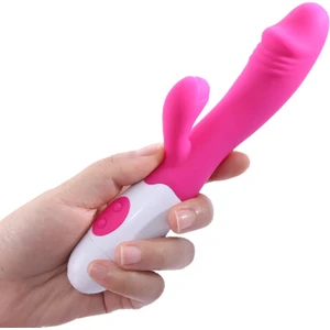 Uyrıcılı Çift Motorlu Dildo Vibratör 20 Çeşit Modlu