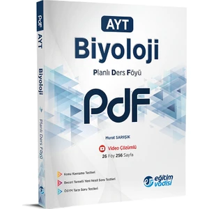 Eğitim Vadisi Yayınları AYT 2023 Biyoloji PDF Planlı Ders Föyü