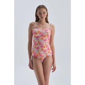 Sarı - Pembe Normal Bel Bikini Alt