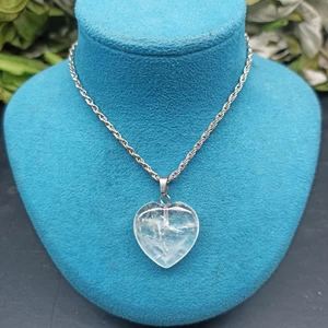 Doğal Taş Delisi Kristal Quartsz Kalp UÇ(47CM Zincir Hediyeli)
