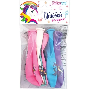 Helyuma Uyumlu Unicorn Baskılı Balon Unicorn Temalı Doğum Günü Balonu 12 Inch 6 Adet