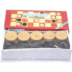 Ahşap Tavla Pulu Klasik Oyun Takımı 12 Parça Doğal Ahşap Malzeme