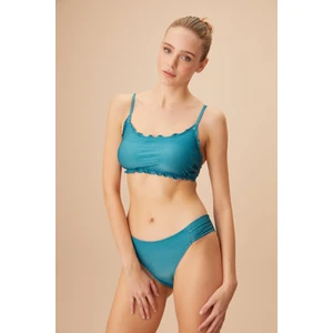 Yanı Pileli Shiny Bikini Alt