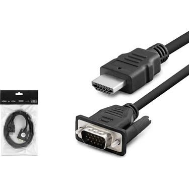 Hadron HDMI to VGA Kablo 1.8 Metre Tak ve Çalıştır Özelliği ile Kolay