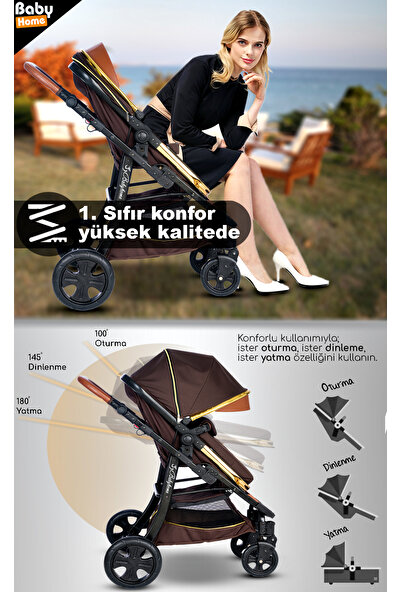 Baby Home 985 Rider Elit Çift Yönlü 6 in 1 Travel Sistem Bebek Arabası