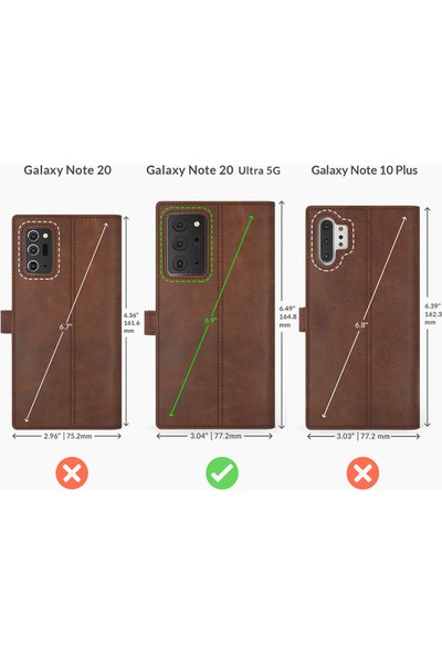 Samsung Galaxy Note 20 Ultra Cüzdan Telefon Kılıfı Deri Telefon Kılıfı Vintage