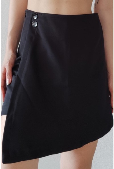 Garmoda Şort Etek Düğmeli Etek Yeni Sezon Etek Yazlık Etek Şortlu Etek