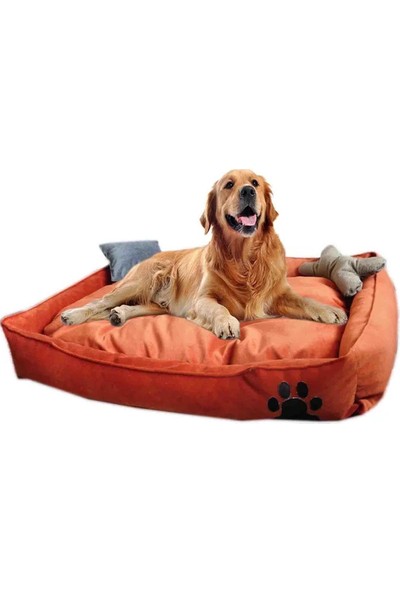 Ultra Soft Large Büyük Irk Köpek Yatağı Kiremit Renk 90X70 cm