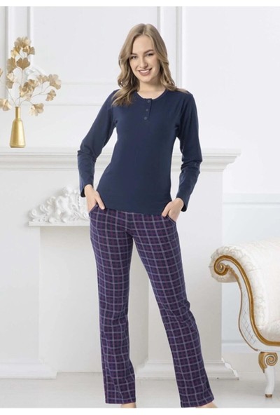 Akare Kadın Uzun Kol Pamuk'lu Pijama Takımı 420 - 1 Adet