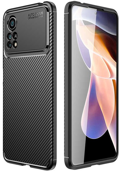 Xiaomi Poco X4 Pro 5g Kılıf Negro Karbon Kamera Korumalı Silikon Lüx Siyah