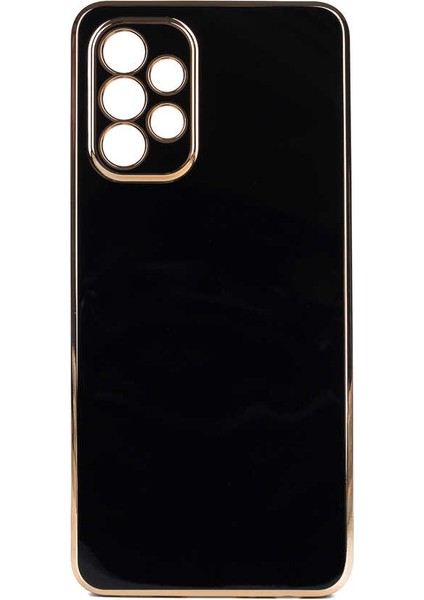 Casestreet Samsung Galaxy A32 4g Kılıf Bark Parlak Silikon Renkli Kenarları Rose Siyah