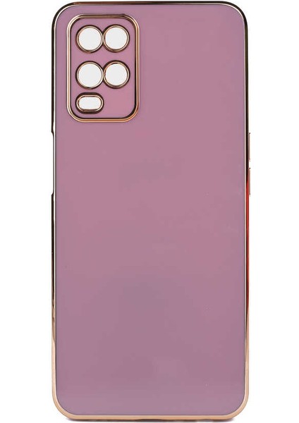 Casestreet Oppo A54 4g Kılıf Bark Parlak Silikon Renkli Kenarları Rose Mor