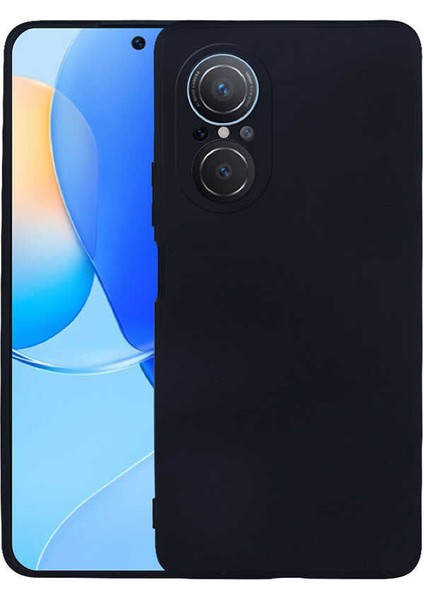 Casestreet Huawei Nova 9 Se Kılıf Mat Kamera Korumalı Soft Premier Silikon+Nano Glass Siyah