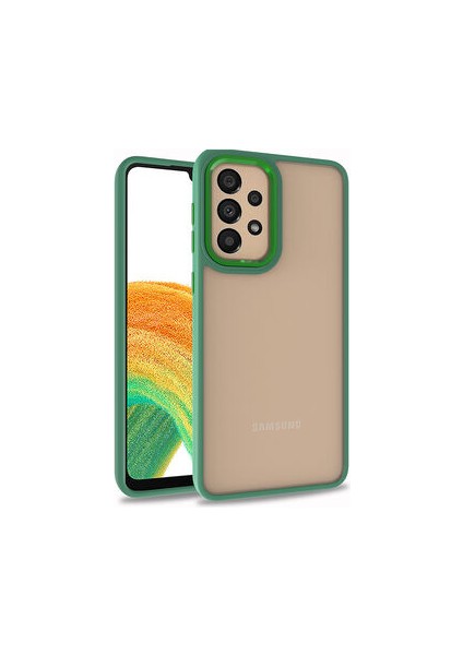 Casestreet Samsung Galaxy A52 Flora Sert Silikon Arkası Cam Şeffaf Yeşil