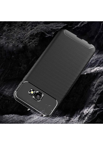 Samsung Galaxy J4 Core (SM-J410F) Karbon Görünüm Negro Silikon Kılıf Ekran Koruyucu