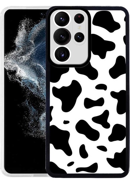 Samsung Galaxy S22 Ultra Kapak Kamera Korumalı Inek Desenli Ultra Ince Silikon Kılıf