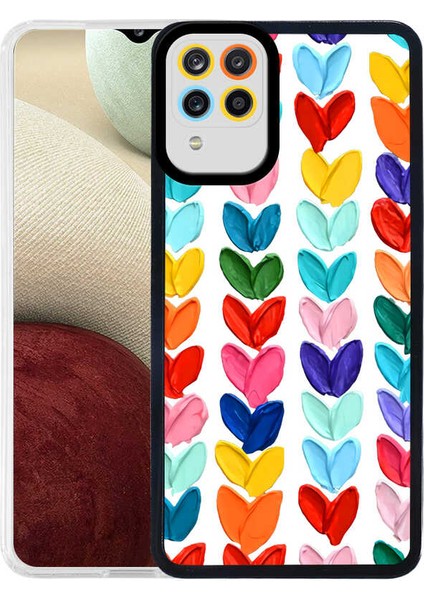 Samsung Galaxy M12 Kapak Kamera Korumalı Kalp Desenli Ultra Ince Silikon Kılıf