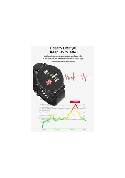 Dokunmatik Kadın Erkek Telefonu Mate Kalp Hızı Izci Monitör Spor Su Geçirmez Bluetooth Spor Akıllı Saat (Yurt Dışından)