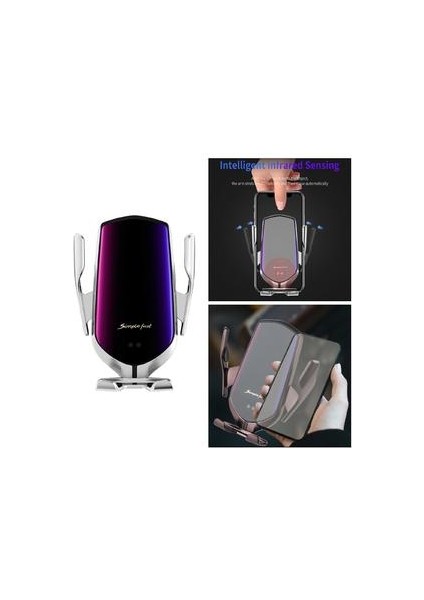 Qi Kablosuz Araç Şarj Oto Sıkma Telefon Tutucu iPhone x / 8 / 8p / Xr / Xs Için Telefon Tutucular ve duruş (Yurt Dışından)
