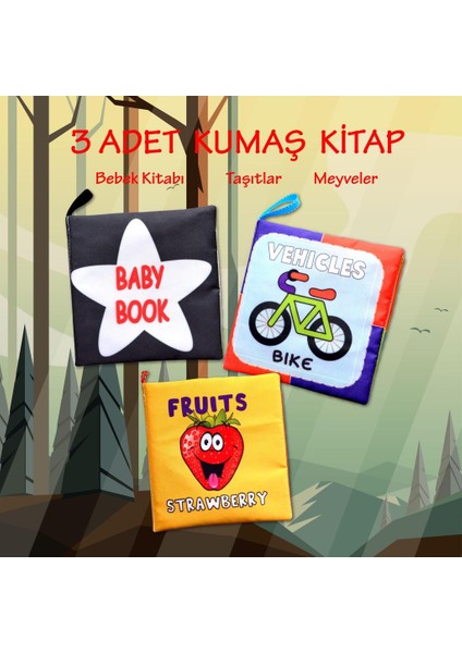 3 Kitap Ingilizce Taşıtlar , Meyveler ve Siyah-Beyaz Bebek Kumaş Sessiz Kitap E126 E132 E136 - Bez Kitap , Eğitici Oyuncak , Yumuşak ve Hışırtılı fiyatları