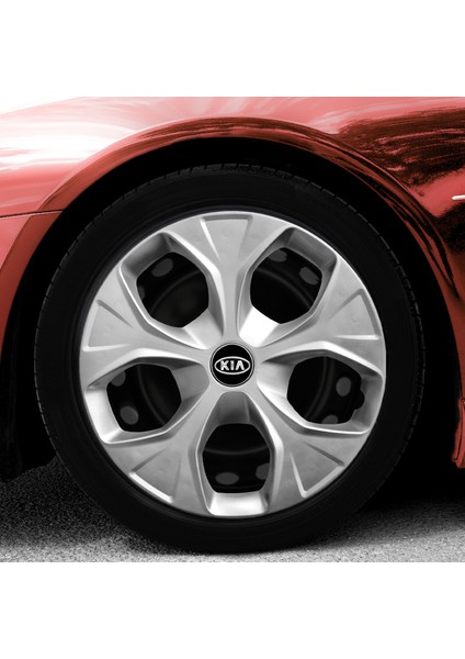 Kia Sephia 14 Inç Uyumlu Jant Kapağı Amblemli Gri 4 Adet 1 Takım 112