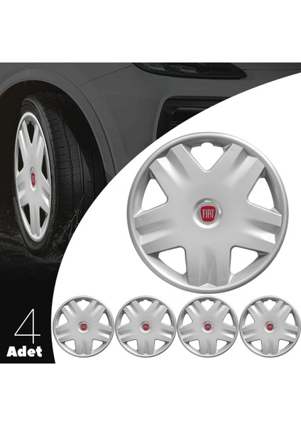 Fiat Tipo 14 Inç Jant Kapağı Amblemli Gri 4 Adet 1 Takım 140