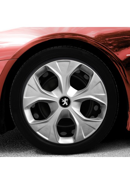 Peugeot Partner 15 Inç Uyumlu Jant Kapağı Amblemli Gri 4 Adet 1 Takım 113