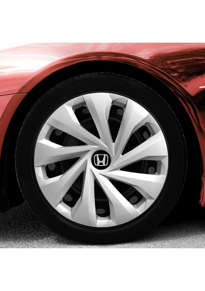 Honda Civic 15 Inç Jant Kapağı Amblemli Gri 4'lü Set 130