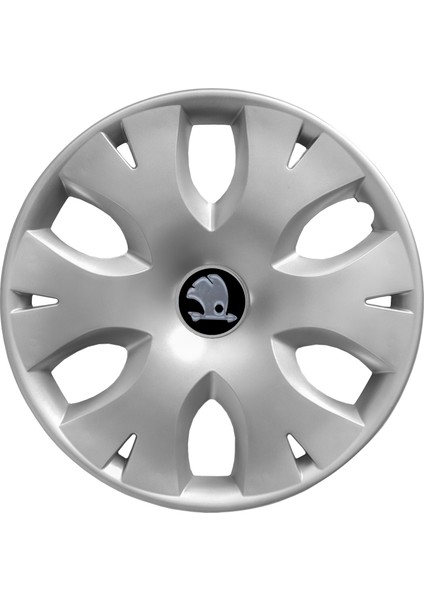 Skoda Oktavia 15 Inç Jant Kapağı Amblemli Gri 4'lü Takım 141