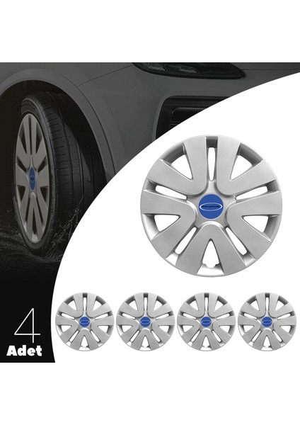 Ford Fiesta 15 Inç Jant Kapağı Amblemli Gri 4'lü Set 106 modelleri