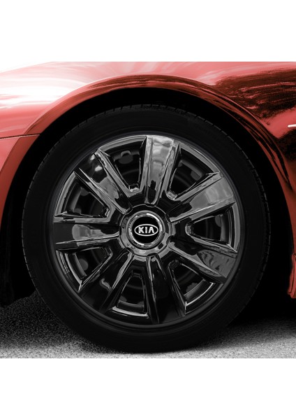 Kia Pregio 14 Inç Uyumlu Jant Kapağı Amblemli Piano Black 4'lü Takım 205