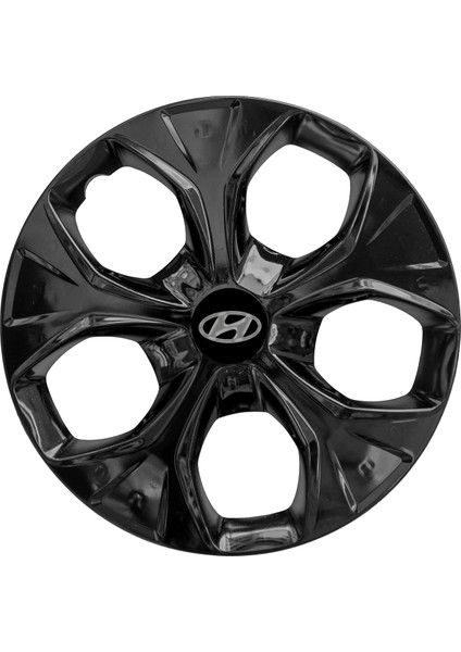 Hyundai Accent 13 Inç Uyumlu Jant Kapağı Amblemli Piano Black 4'lü Takım 210