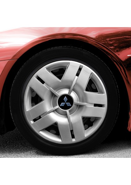 Mitsubishi 13 Inç Jant Kapağı Amblemli Gri 4'lü Set 102