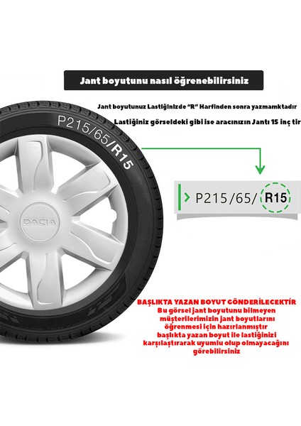 Dacia Lodgy 15 Inç Jant Kapağı Amblemli Gri 4'lü Set 152 fırsatları