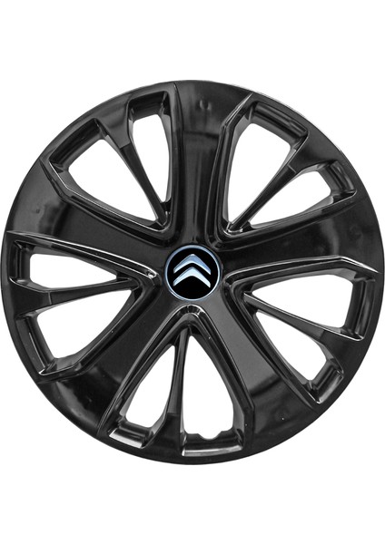 Citroen C Elysee 15 Inç Jant Kapağı Amblemli Piano Black 4 Adet 1 Takım 215
