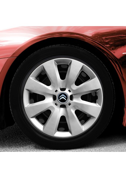 Citroen C5 15 Inç Jant Kapağı Amblemli Gri 4'lü Set 110