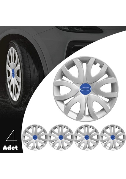 Ford Connect 15 Inç Uyumlu Jant Kapağı Amblemli Gri 4 Adet 1 Takım 139