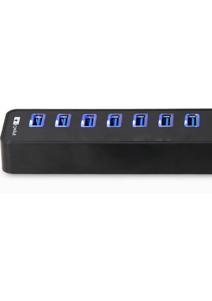 Coverzone 7 Port USB 3.0 Hub 1 Metre Kablolu Çoklayıcı Çoğaltıcı Switch Splitter Siyah