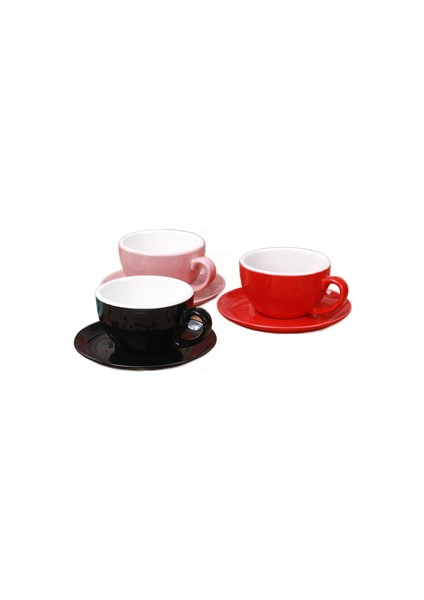 (Siyah) Seramik Latte Latte Kahve Fincanı Avrupa Tarzı Küçük Lüks Cappuccino Kahve Fincanı Tabağı Kaşık Seti( Yurt Dışından )