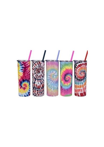Üçlü Yalıtımlı Paslanmaz Çelik Tumbler Tie Boya Popüler Sanat Tabakası Bardaklar (Renkli)( Yurt Dışından )
