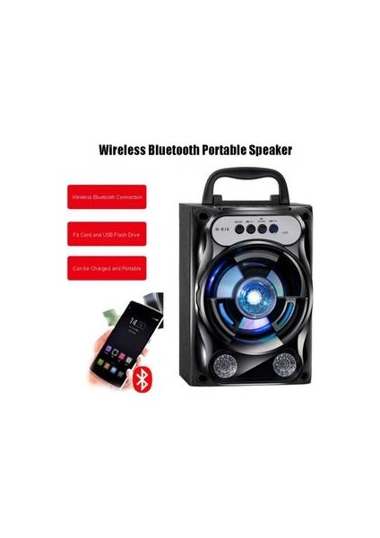 Taşınabilir Karaoke Hoparlör Kablosuz Bluetooth Hoparlör Sistemi Bas Subwoofer Mikrofon Desteği Eller Serbest / USB / Tf Kart / Aux / Fm | Taşınabilir Hoparlörler (Siyah)( Yurt Dışından )